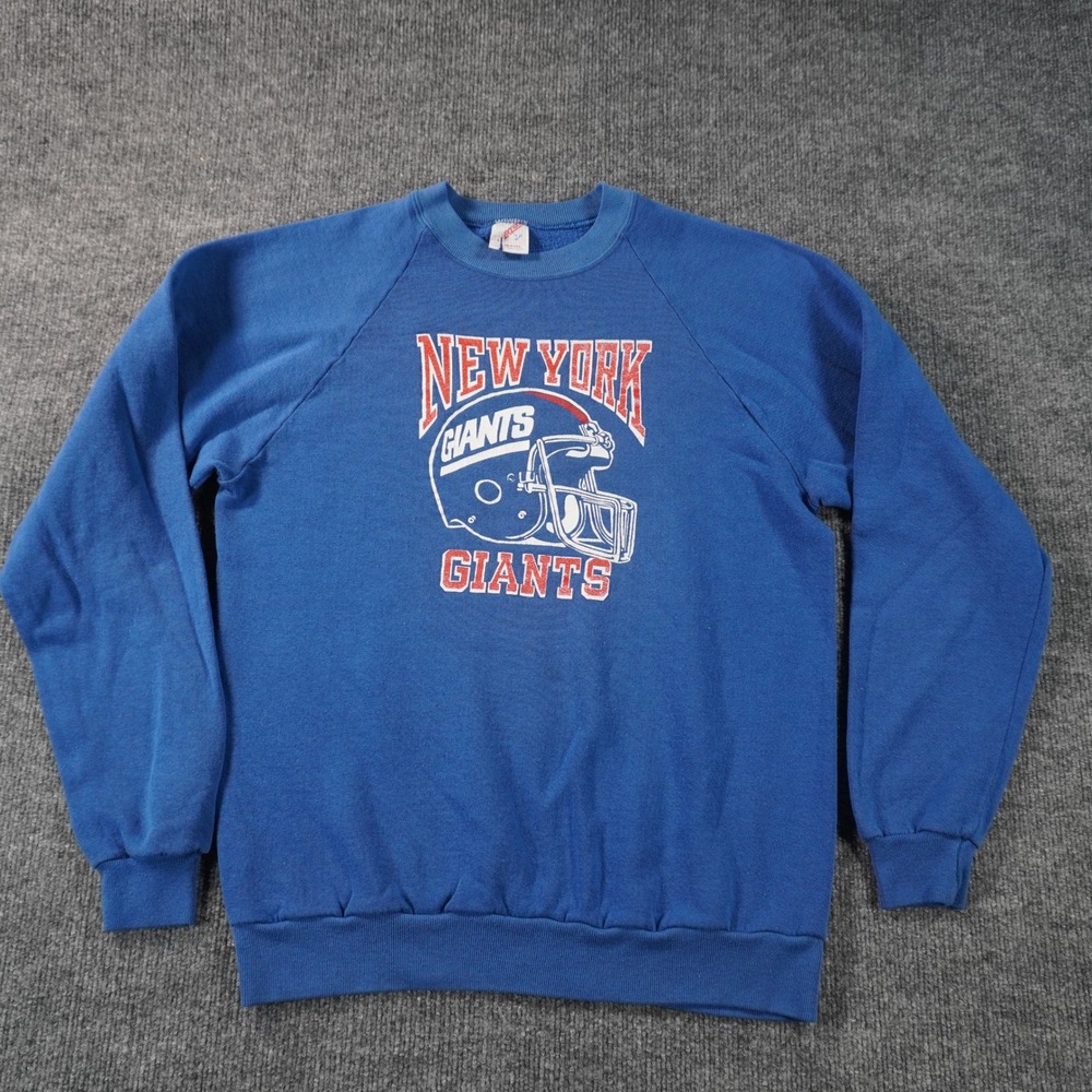 Vintage Artex New York Giants Sweatshirt Mens Large Blue Raglan Graphic Logo NFL